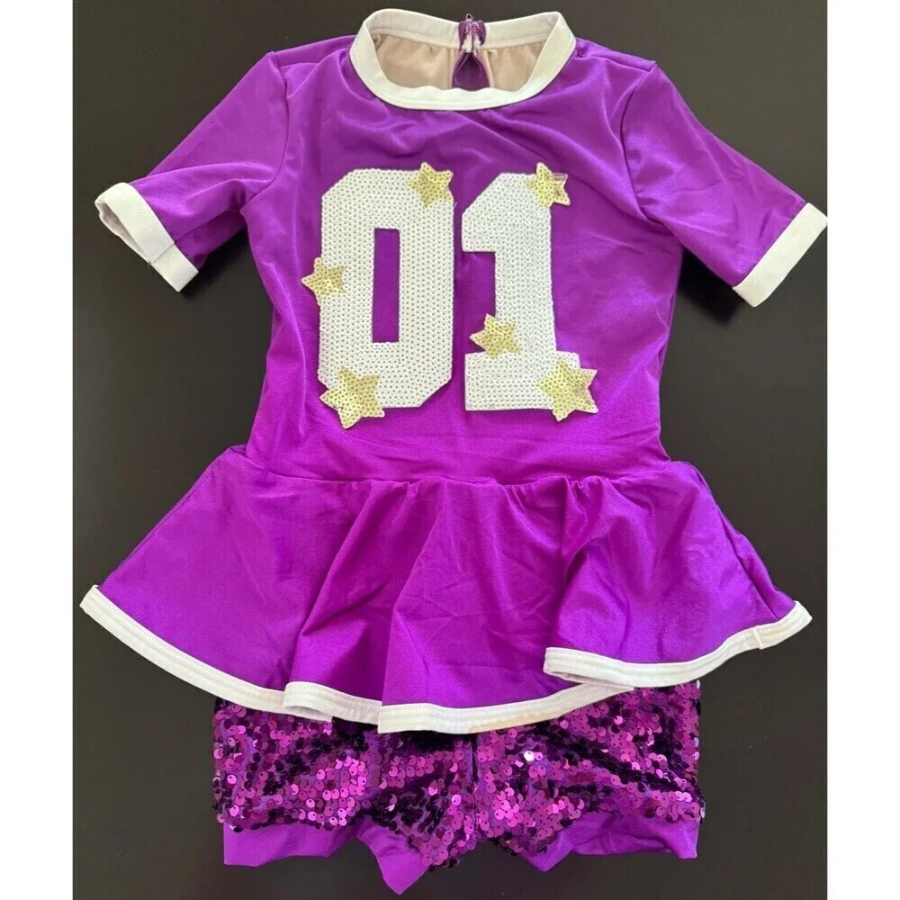 Weissman Dance Costume Weissman Pump Up The Jam sequin purple girl's MC 11/12